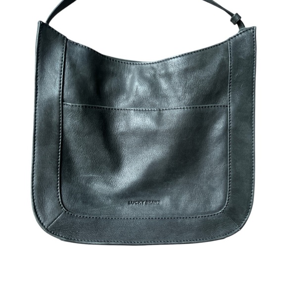 Lucky Brand Genuine Leather Black Crossbody Adjustable Strap Purse - Picture 4 of 13